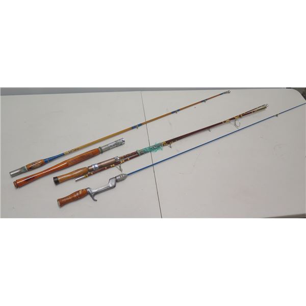Qty 4 Fishing Rods Misc Sizes