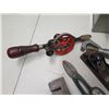 Image 2 : Multiple Hand Tools: C-Clamps, Files, Vintage Hand Drill, Hammers, etc in Metal Box