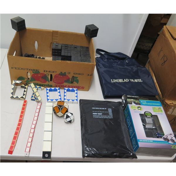 Digital Camera Binoculars, Black Cubes, Frames, Jacket, etc