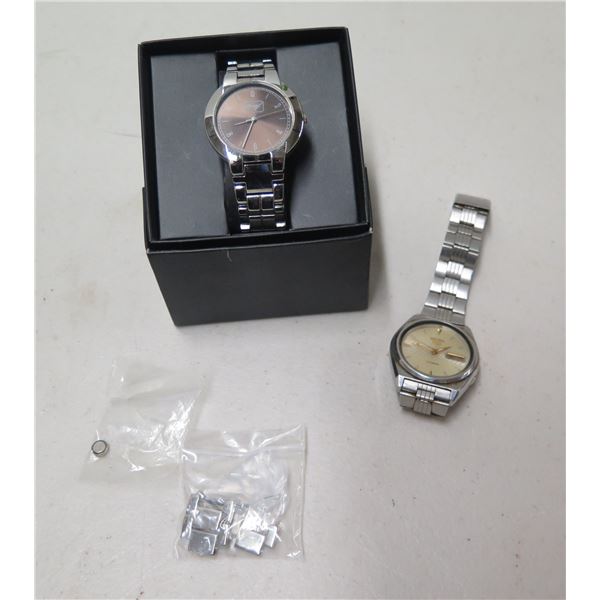 Qty 2 Wristwatches: Davidoff Cigarettes in Box & Seiko
