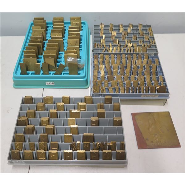 Multiple Metal Plates w/ Alphabet & Numbers, Misc Size