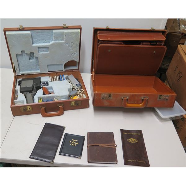 Yashica U-matic 8mm Movie Camera w/ Accessories in Case, 4 Covers & Briefcase