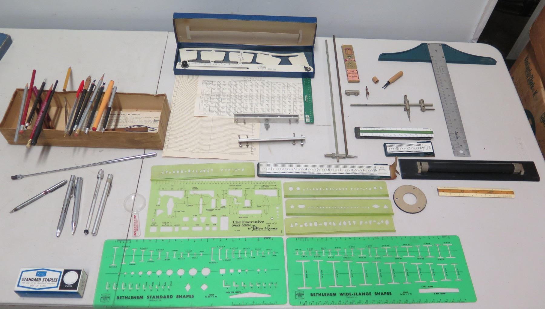 Multiple Rulers Multiple Rulers, T-Squares, Stencils, Conversion Chart, Pencils, etc ...
