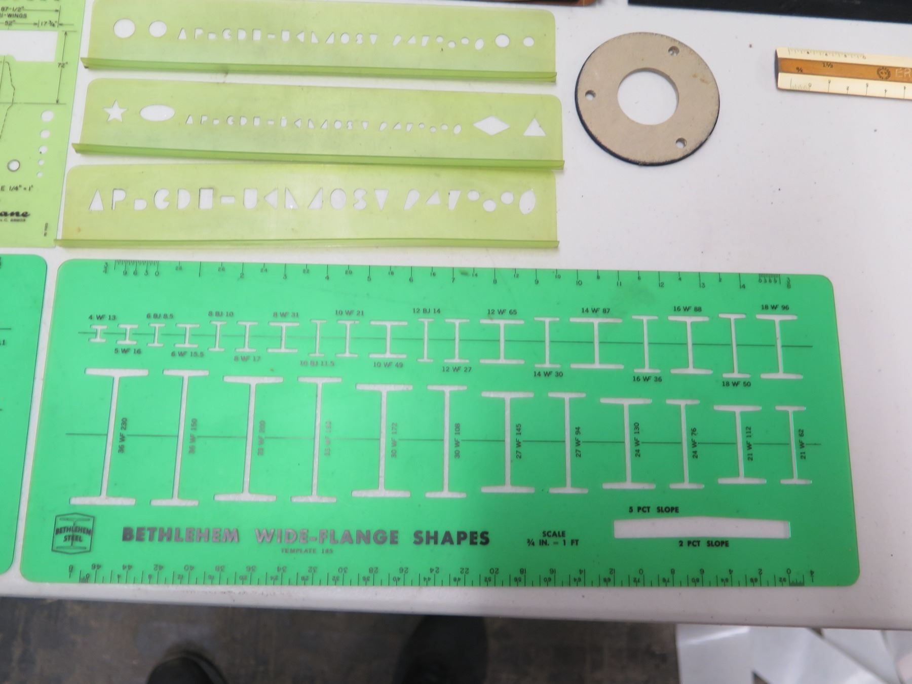Multiple Rulers, T-Squares, Stencils, Conversion Chart, Pencils, etc