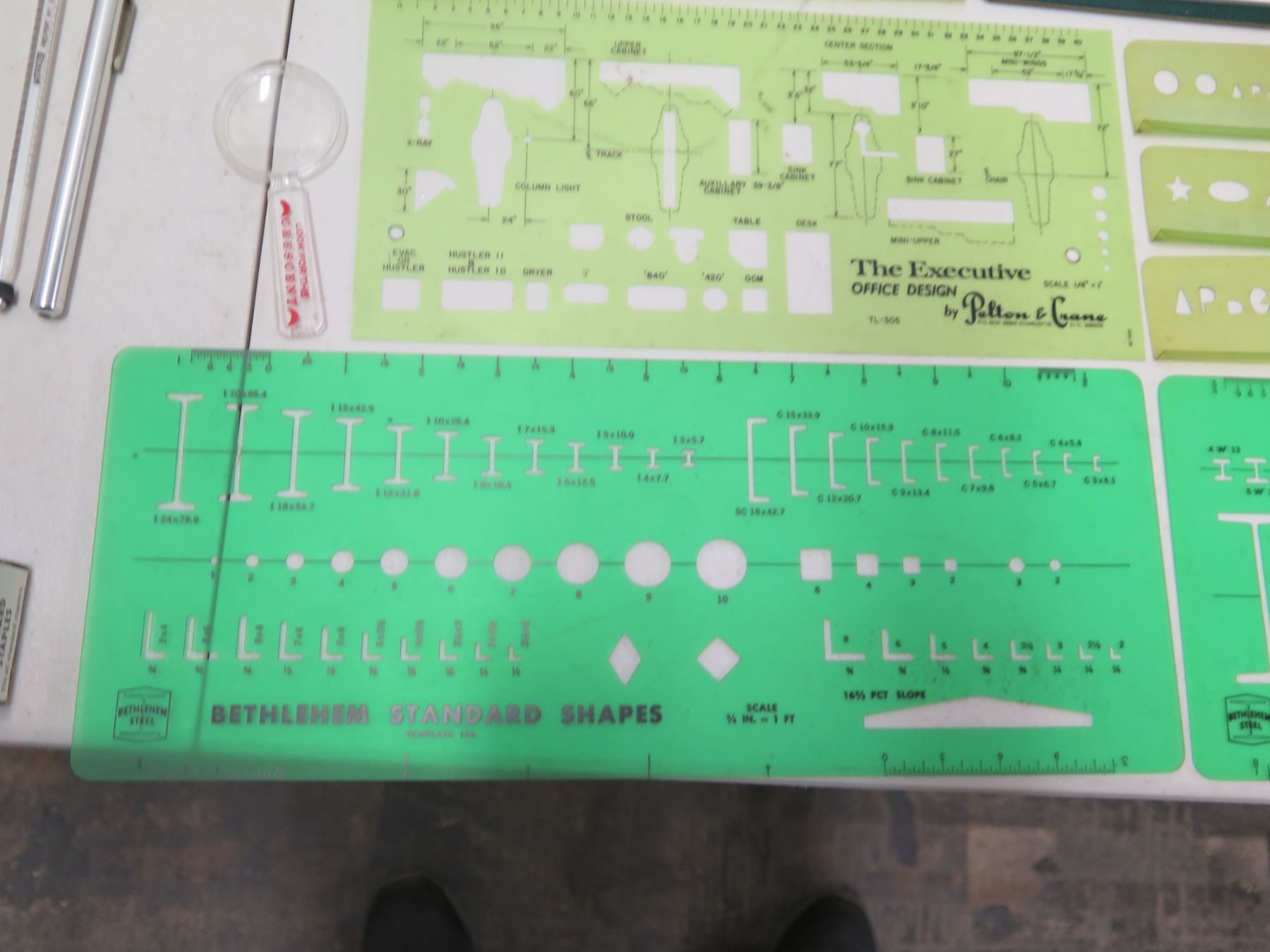 Multiple Rulers, T-Squares, Stencils, Conversion Chart, Pencils, etc ...