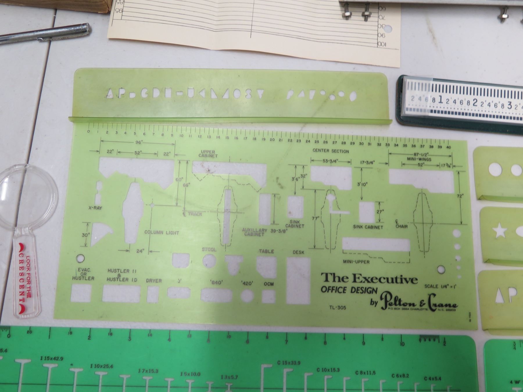 Multiple Rulers, T-Squares, Stencils, Conversion Chart, Pencils, etc ...
