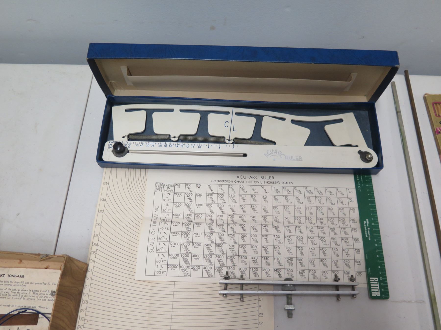 Multiple Rulers, T-Squares, Stencils, Conversion Chart, Pencils, etc