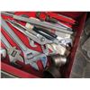 Image 42 : Metal 5-Tier Toolbox & Contents: Hand Tools, Flashlights, Pry Bars, Chisel Set, etc (Heavy)