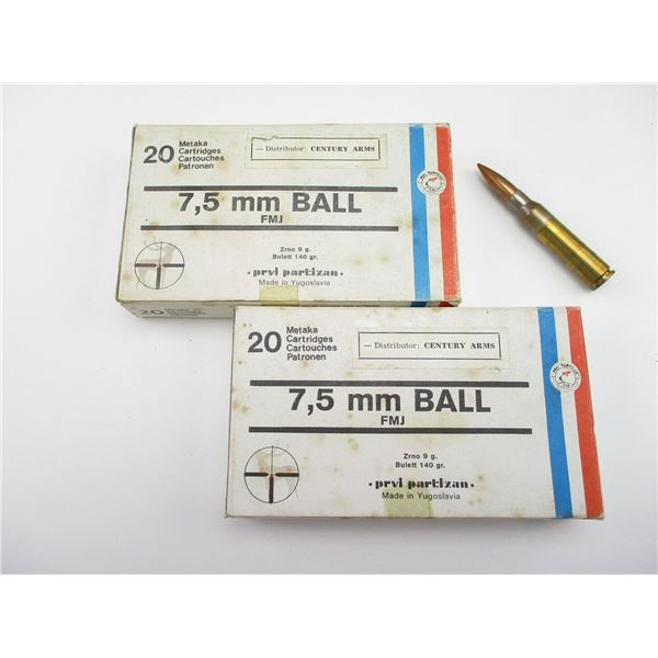 PPU 7.5X54 FRENCH MAS RIFLE AMMO