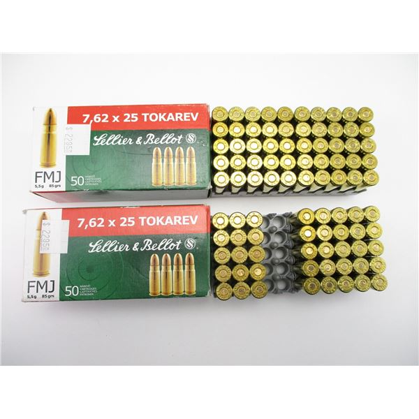 SELLIER & BELLOT 7.62X25 TOKAREV AMMO