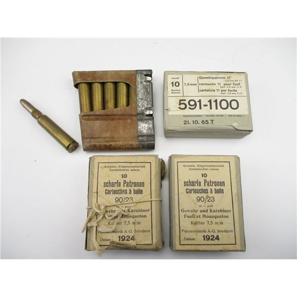 MILITARY ASSORTED 7.5X55 SWISS AMMO