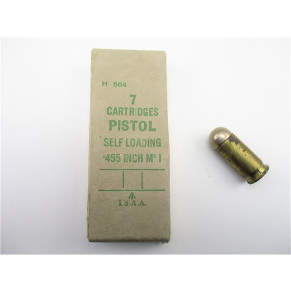 MILITARY WWII BRITISH .455 AUTO AMMO