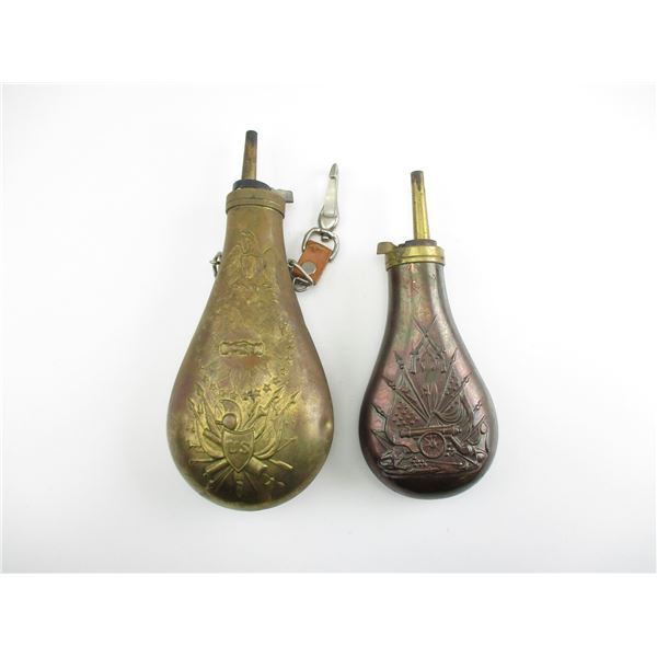 ASSORTED ANTIQUE POWDER FLASK LOT