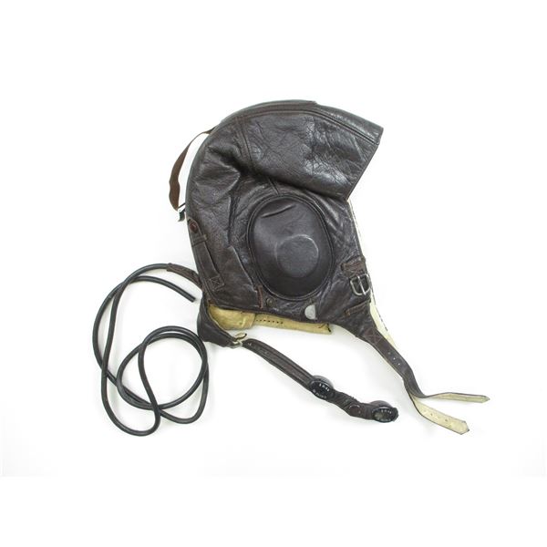 GERMAN LEATHER PILOT'S HELMET