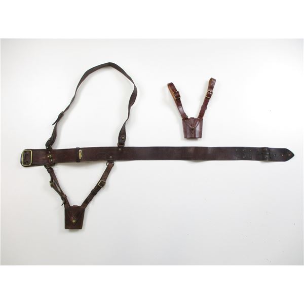 SAM BROWNE BELT WITH ACCESSORIES LOT