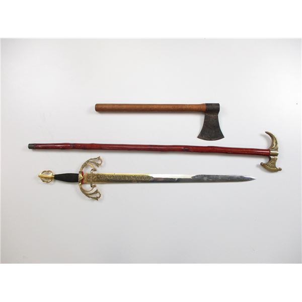 AXE / CANE & DISPLAY SWORD