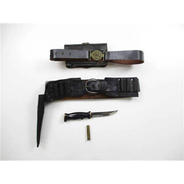 ASSORTED LEATHER AMMO BELTS ETC