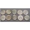 Image 2 : LOT OF 10 90% SILVER KENNEDY HALF DOLLARS - 1964 O
