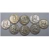 LOT OF 8 90% SILVER FRANKLIN HALF DOLLARS - 1964 O