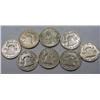 Image 2 : LOT OF 8 90% SILVER FRANKLIN HALF DOLLARS - 1964 O