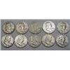 Image 1 : LOT OF 10 90% SILVER WALKING LIBERTY HALF DOLLARS 