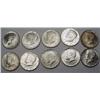 Image 1 : LOT OF 10 90% SILVER KENNEDY HALF DOLLARS - 1964 O