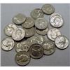 LOT OF 20 90% SILVER WASHINGTON QUARTERS - 1964 OR