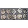 Image 1 : LOT OF 10 90% SILVER KENNEDY HALF DOLLARS - 1964 O
