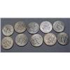 Image 2 : LOT OF 10 90% SILVER KENNEDY HALF DOLLARS - 1964 O