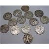 Image 1 : LOT OF 14 90% SILVER WALKING LIBERTY HALF DOLLARS 