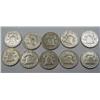 Image 2 : LOT OF 10 90% SILVER FRANKLIN HALF DOLLARS - 1964 