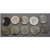 Image 2 : LOT OF 10 90% SILVER KENNEDY HALF DOLLARS - 1964 O