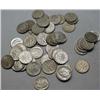 Image 1 : LOT OF 55 90% SILVER ROOSEVELT DIMES - 1964 OR EAR
