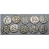 Image 1 : LOT OF 10 90% SILVER FRANKLIN HALF DOLLARS - 1964 