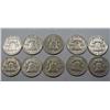 Image 2 : LOT OF 10 90% SILVER FRANKLIN HALF DOLLARS - 1964 