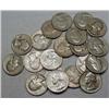 Image 1 : LOT OF 20 90% SILVER WASHINGTON QUARTERS - 1964 OR