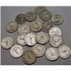 Image 2 : LOT OF 20 90% SILVER WASHINGTON QUARTERS - 1964 OR
