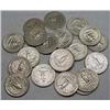 Image 2 : LOT OF 20 90% SILVER WASHINGTON QUARTERS - 1964 OR