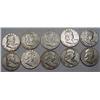Image 1 : LOT OF 10 90% SILVER FRANKLIN HALF DOLLARS - 1964 