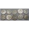 Image 2 : LOT OF 10 90% SILVER FRANKLIN HALF DOLLARS - 1964 