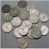 Image 2 : LOT OF 20 90% SILVER WASHINGTON QUARTERS - 1964 OR