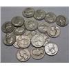 Image 1 : LOT OF 20 90% SILVER WASHINGTON QUARTERS - 1964 OR