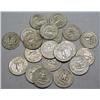 Image 2 : LOT OF 20 90% SILVER WASHINGTON QUARTERS - 1964 OR
