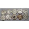 Image 2 : LOT OF 10 90% SILVER FRANKLIN HALF DOLLARS - 1964 