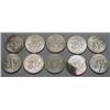 Image 2 : LOT OF 10 90% SILVER KENNEDY HALF DOLLARS - 1964 O