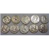 Image 1 : LOT OF 10 90% SILVER FRANKLIN HALF DOLLARS - 1964 