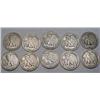 Image 2 : LOT OF 10 90% SILVER WALKING LIBERTY HALF DOLLARS 