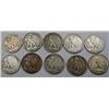 Image 2 : LOT OF 10 90% SILVER WALKING LIBERTY HALF DOLLARS 