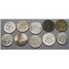Image 2 : LOT OF 10 90% SILVER KENNEDY HALF DOLLARS - 1964 O