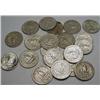 Image 2 : LOT OF 20 90% SILVER WASHINGTON QUARTERS - 1964 OR